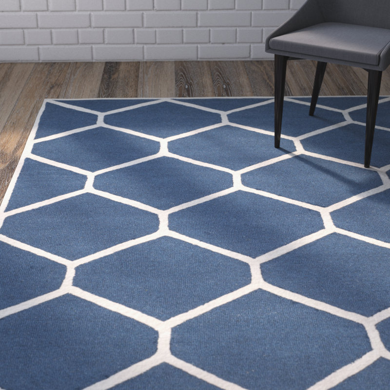 Tapis géométrique en laine touffeté à la main Cambridge, Rectangle 9 pi x 12 pi
