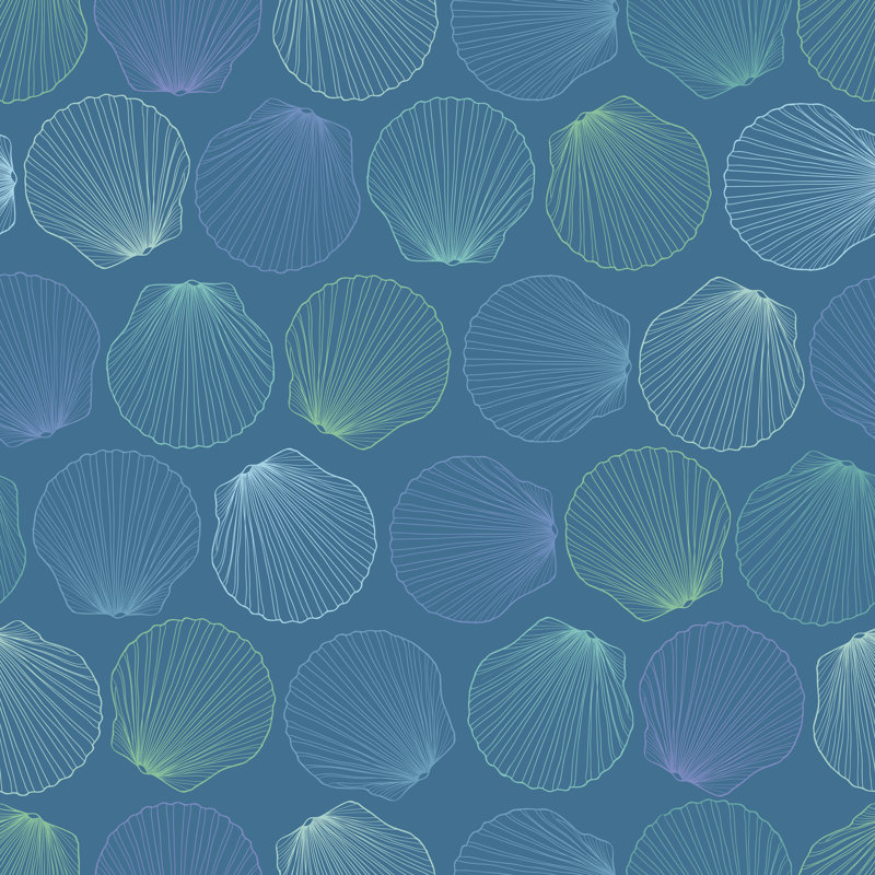 Seamless Pattern Of Seashells by Annykos - Wrapped Canvas Print, 76cm H x 76cm W