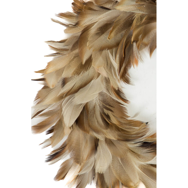 Couronne de plumes taupe à suspendre