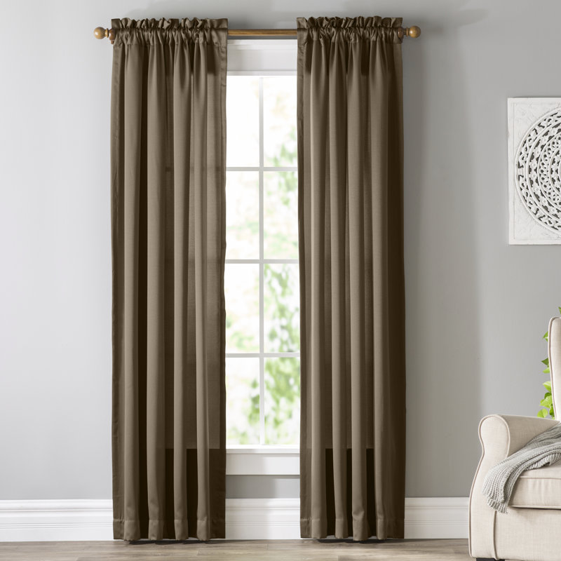 Millen Polyester Thermal Room Darkening Curtain Panel, 54" W x 63" L, Mocha
