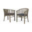 Chaises de salle à manger d'extérieur en bois avec coussins, ensemble de 2 chaises de cuisine