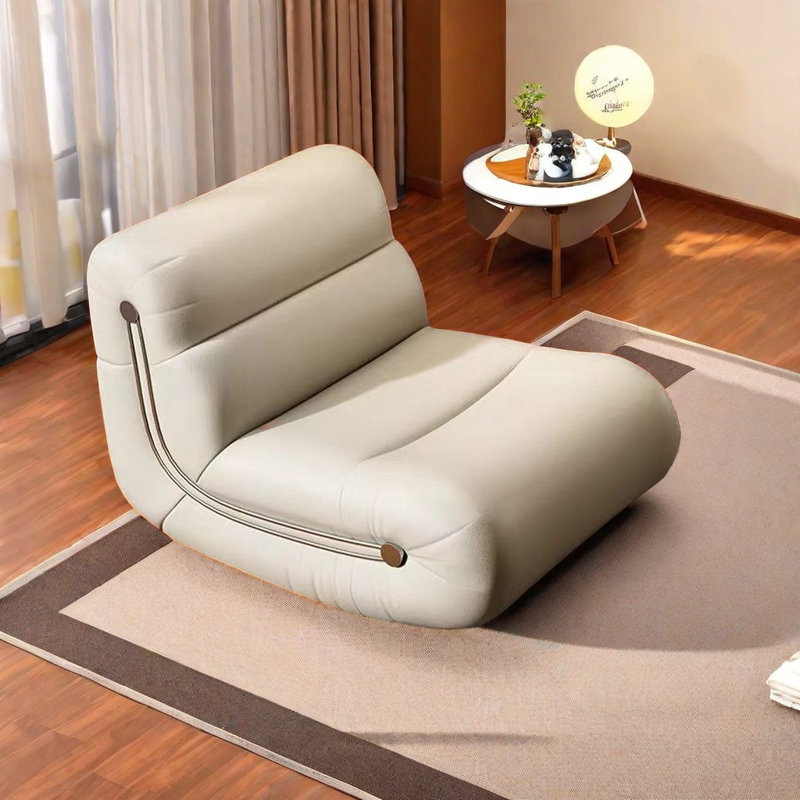 Fauteuil à bascule décontracté et luxueux à l'ancienne, Blanc