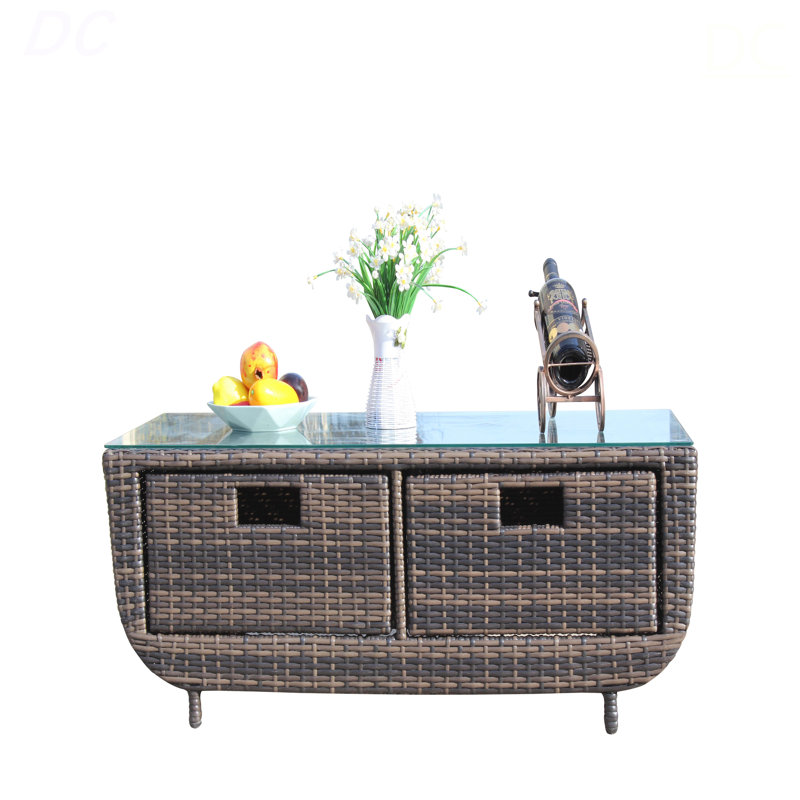 Table basse avec verre trempé, table