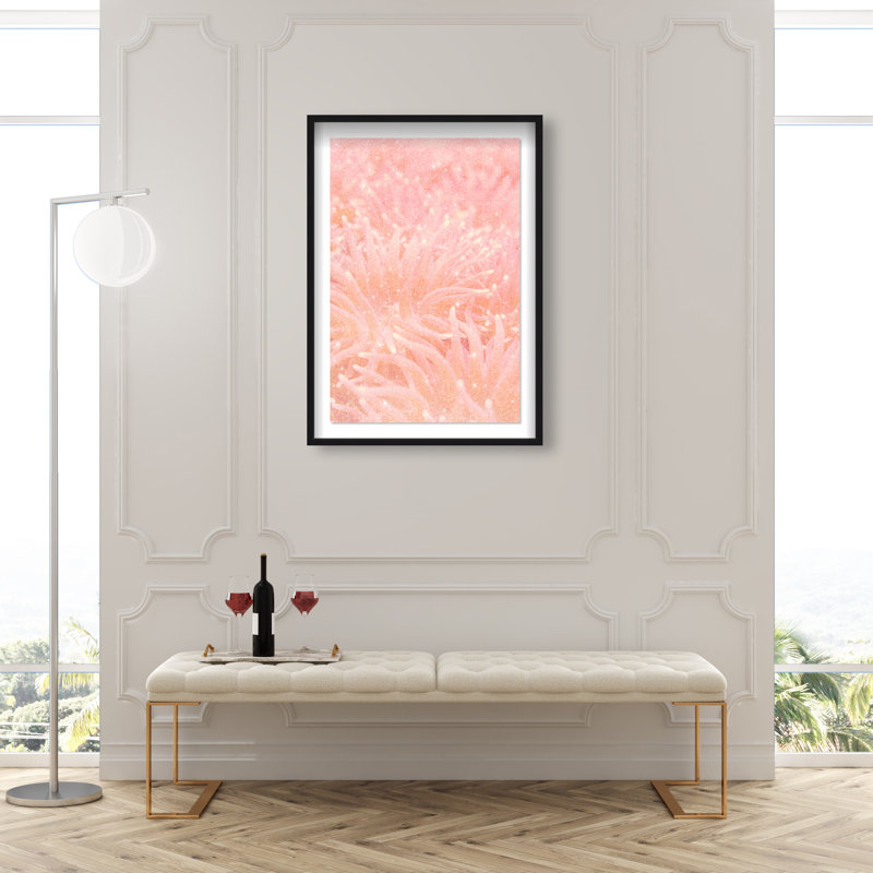 Deep Sea Flowers Print by Oliver Gal, 46.5"H x 31.5"W, Black Shadowbox