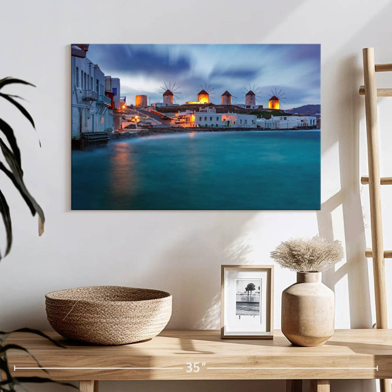 Gillard Mykonos Seaside Windmills, H 16 po x l 24 po