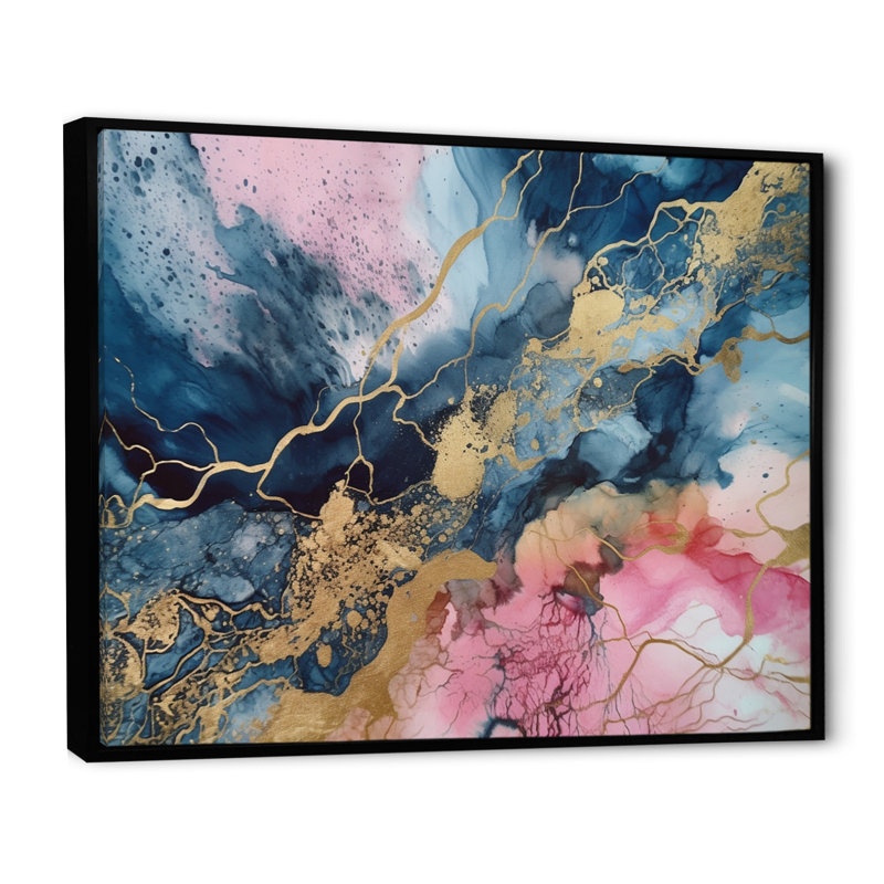 Exploration des profondeurs de la géode rose IV - art mural abstrait en marbre, H 30 po x l 40 po x P 1,5 po