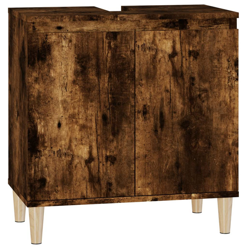 Saajan 58cm Single Bathroom Vanity Base Only, Smoked Oak