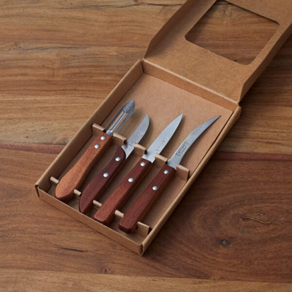 Outils de cuisine en bois naturel La Fourmi, ensemble de 4