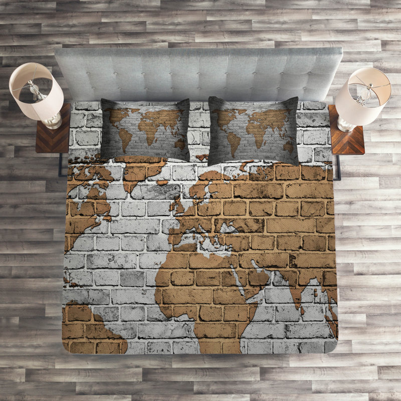 Eclectic Polyester Coverlet, Brown