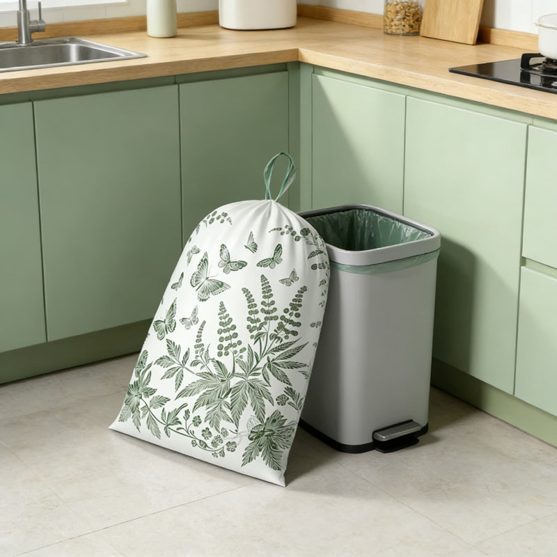 Petits sacs à ordures à cordon pour canettes de 6 à 8 gallons, 1,1 mil d'épaisseur et résistant aux déchirures, 50 pièces pour la cuisine, la salle de bain, le bureau et la chambre à coucher
