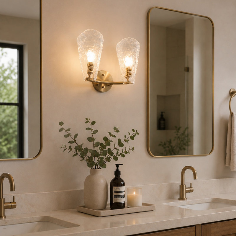 Beesley 2-light Brass Steel Armed Sconce