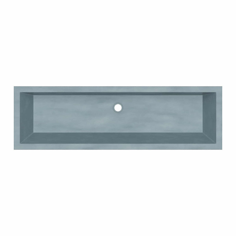Arcata 48" Undermount Concrete Trough Bathroom Sink, Ocean