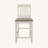 Set Of 2 Slat Back Counter Height Chair, Fossil And Rustic Cream
