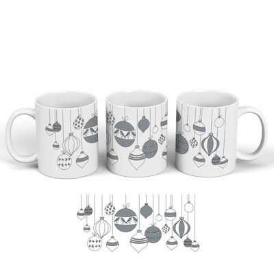 Bauble Line Illustrations Monochrome Ceramic Classic Mug