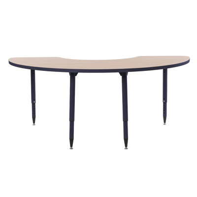 Adapte 36 x 72 Half Moon Thermofused Activity Table with Adjustable Tapered Legs