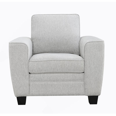 Light Gray Finish Transitional Style 1Pc Chair Soft Track Arms Black Tapered Arms Primary Living Room