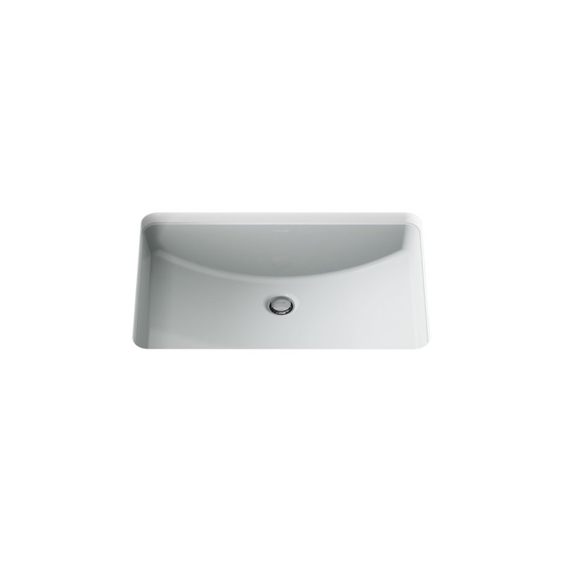 Ladena Vitreous China Rectangular Undermount Bathroom Sink with Overflow, Ice Gray