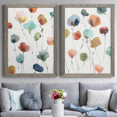 «Lollipop Garden I», ensemble de 2 peintures sur toile encadrées