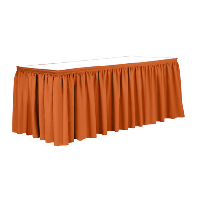 Ultimate Textile 7 Ft. Shirred Pleat Polyester Table Skirt - 42" Bar Height, Cobalt Blue