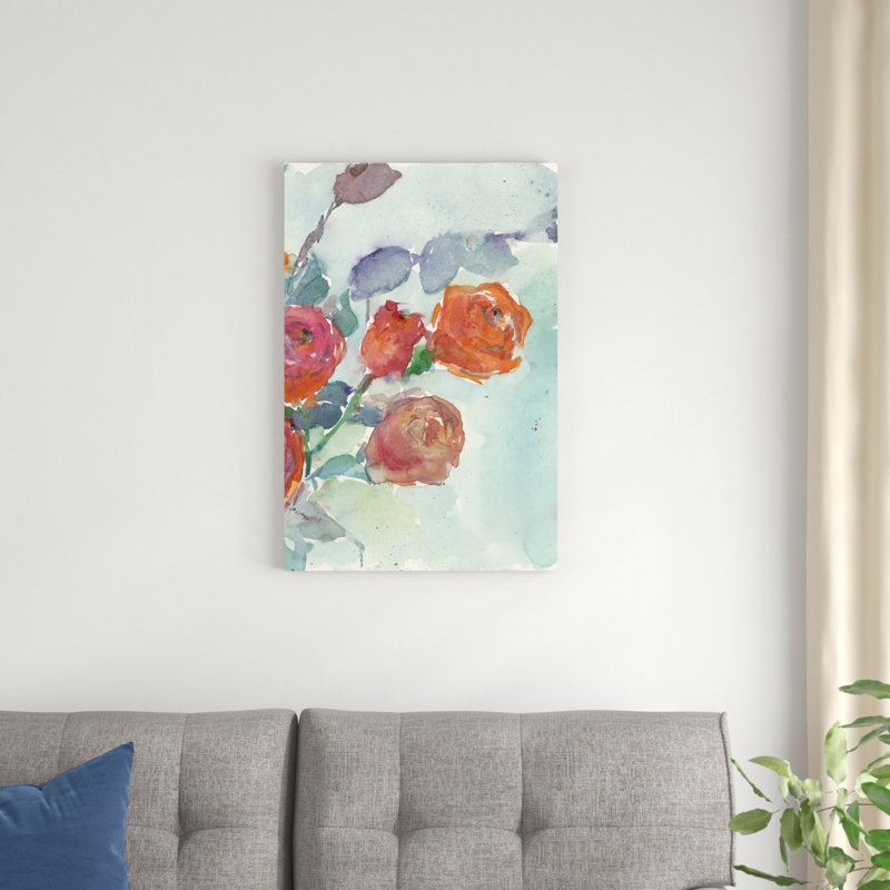 Rose Rose II par Samuel Dixon - peinture sur toile tendue, H 30 po x l 20 po x P 1,25 po