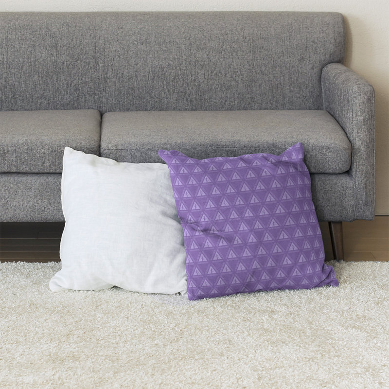 Coussin décoratif à motif d’arbre minimaliste classic Barbra, Bourre en polyester, Violet, 28 po x 28 po