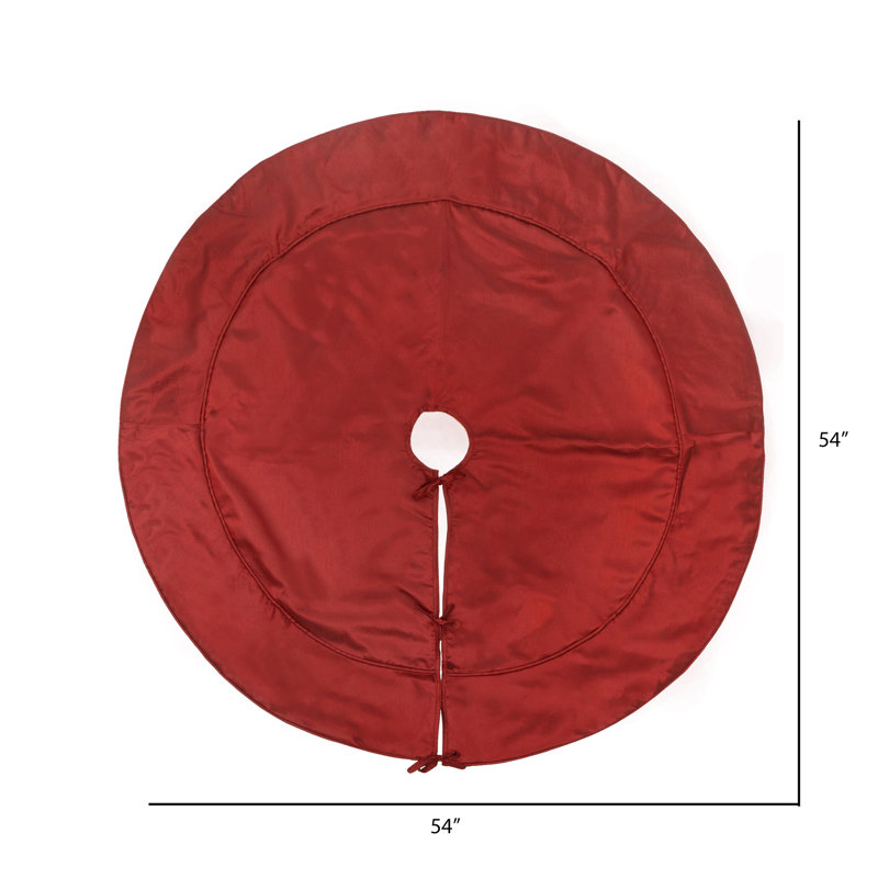 Burgundy Polyester 54" Christmas Tree Skirt with Tie Closures