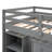 Low Study Twin Loft Bed with Cabinet and Rolling Portable Desk-917339902