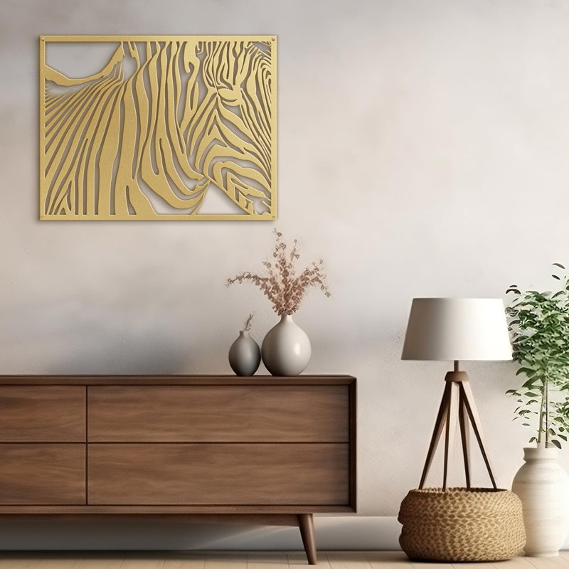 Wall Decor Metal, 16" H x 24" W x 0.05" D, Gold