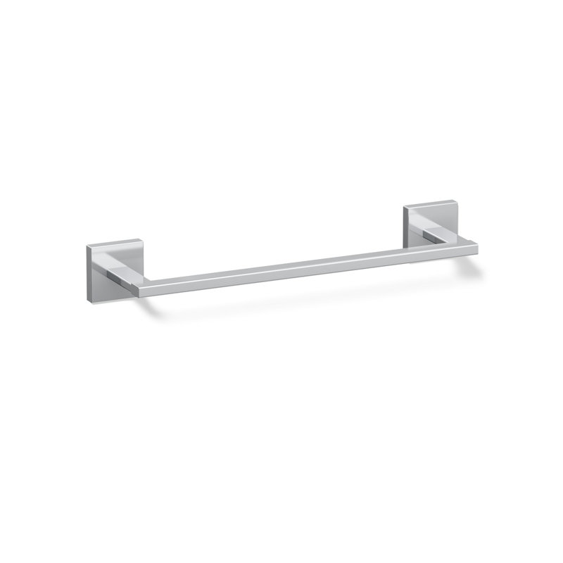 Square Towel Bar, 12"W, Polished Chrome