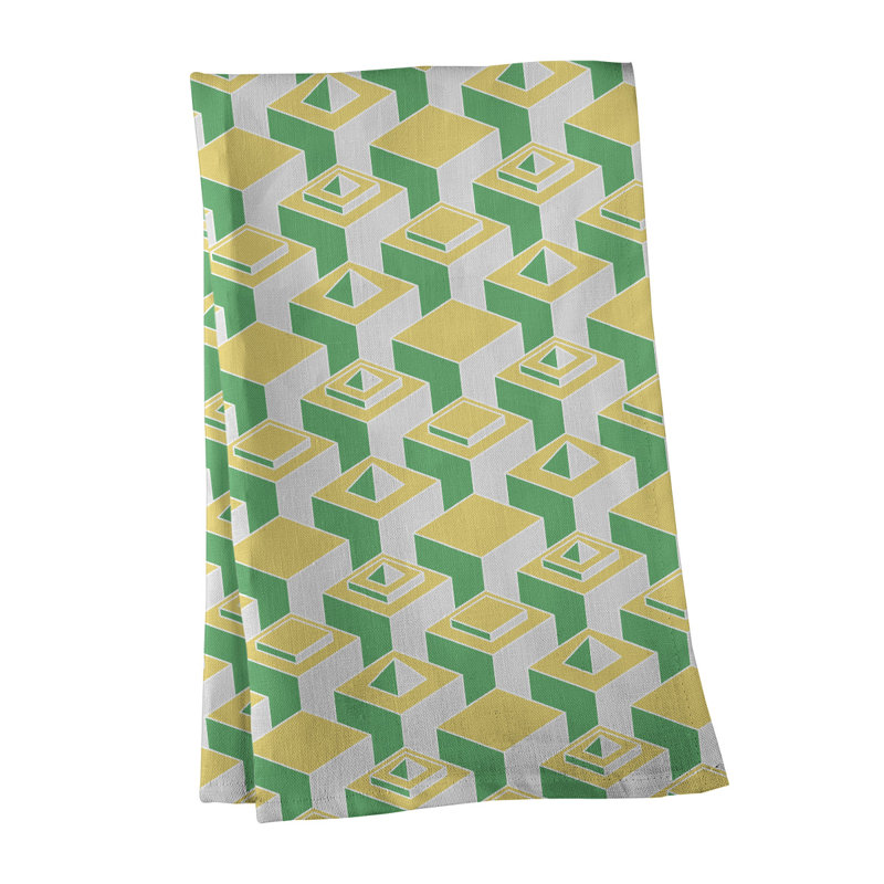 Patricia Geoffrey Tea Towel Kitchen Towel, Beige/Green, Poly Twill