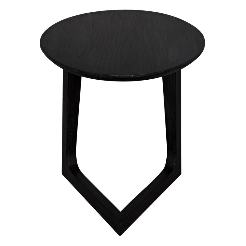 Cantilever Charcoal Black 17.5" Round Solid Wood End Table