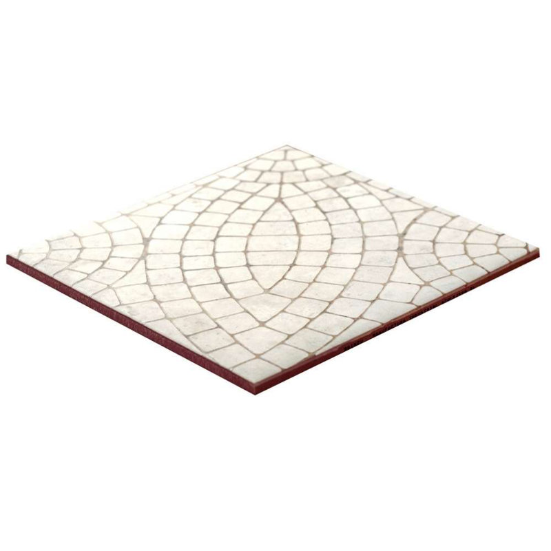 Roman Road 8" x 8" Satin Porcelain Patterned Floor and Wall Tile, Beige, Appia