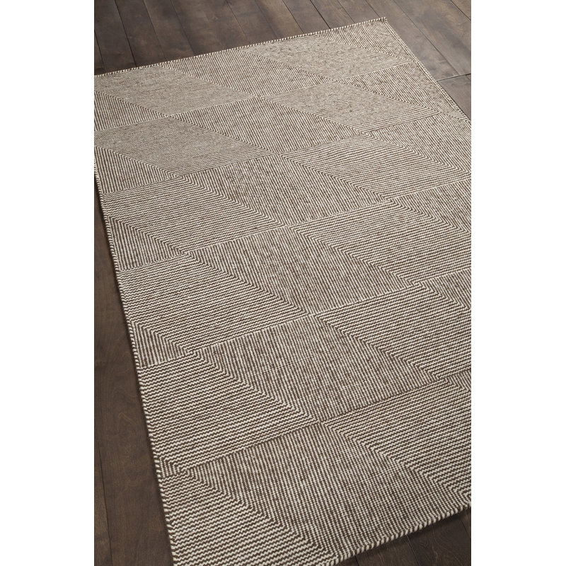 Tapis brun tissé à la main Carnes, Rectangle 7 pi 9 po x 10 pi 6 po