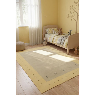 Tapis oriental beige tribal 6X8 Ameley