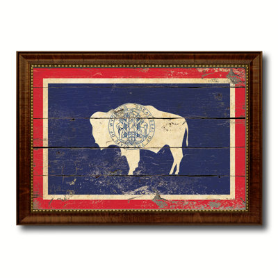" Wyoming State Vintage Flag "