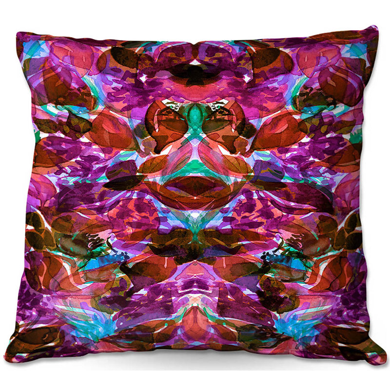 Coussin décoratif forêt i canapé enchanted, 20 po x 20 po, Rose / pêche / blanc