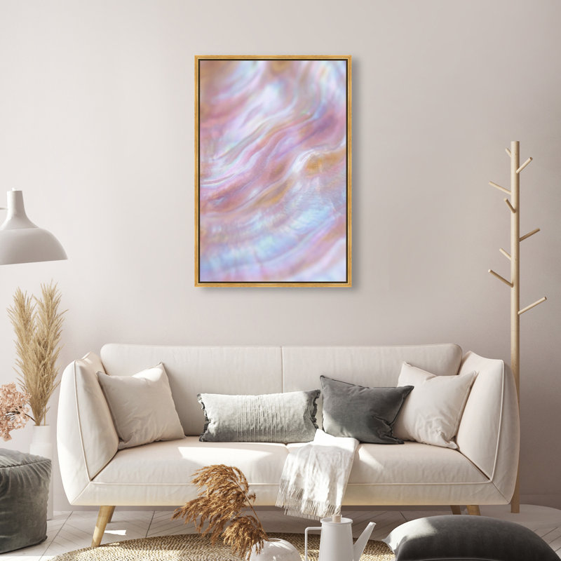 Iridescent Wave II Print by Oliver Gal, 16"H x 11"W, Gold Floater Frame