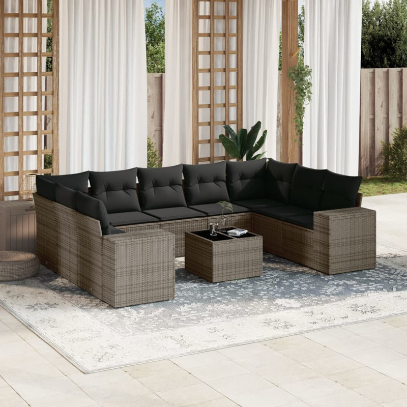 Ensemble de canapé de jardin Vidaxl PE