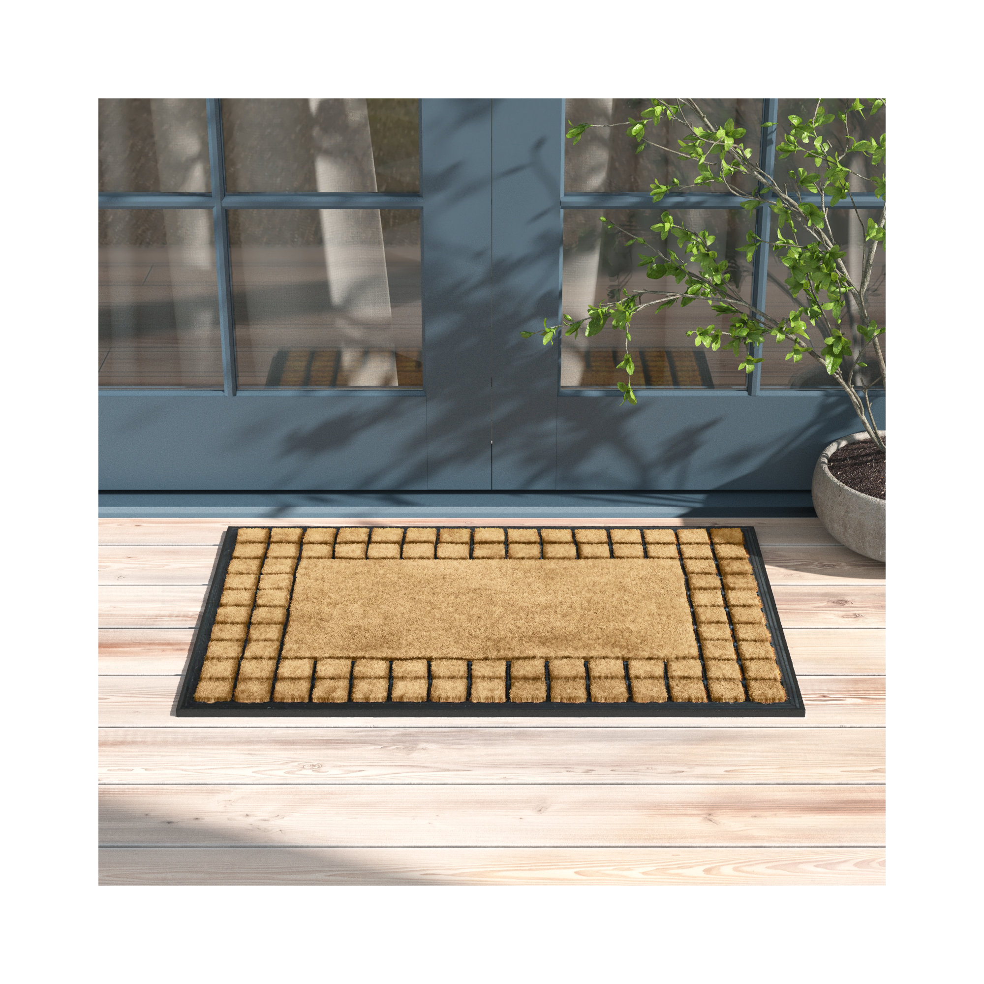 Eaton Non-Slip Geometric Outdoor Doormat