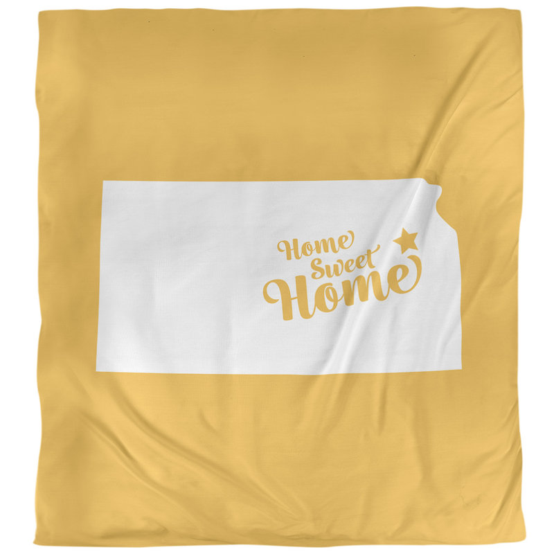 Housse de couette simple pour la maison Topeka, Polyester brossé, Housse de couette pour très grand lit, Jaune