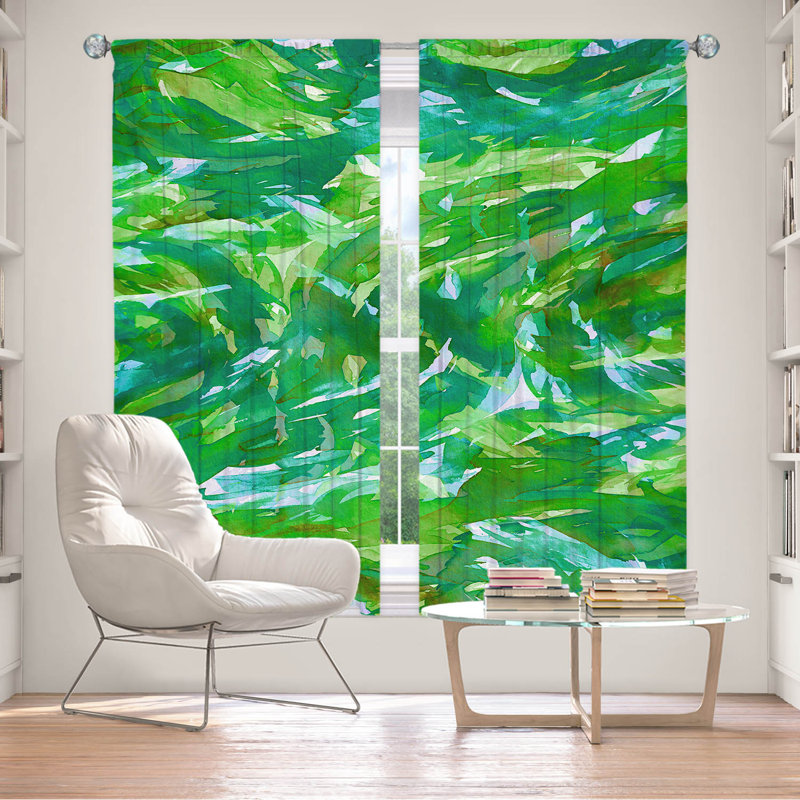 Room Darkening Curtain Pair, 40" W x 52" L, Turquoise/Blue/Green