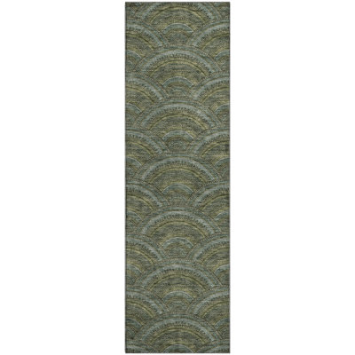 Premium Machine Washable Prisco Olive Rug