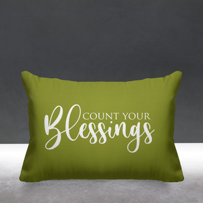 Aspire  Count Your Blessings Outdoor Rectangular Pillow Cover & Insert