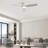 Shandi Modern Smart 52" In 3-ABS Blades Flush Mount Ceiling Fan With Light, Grey, Remote/APP, Suitable For Any Room-1382647589