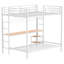 Lit superposé double au-dessus d'un lit simple avec bureau intégré