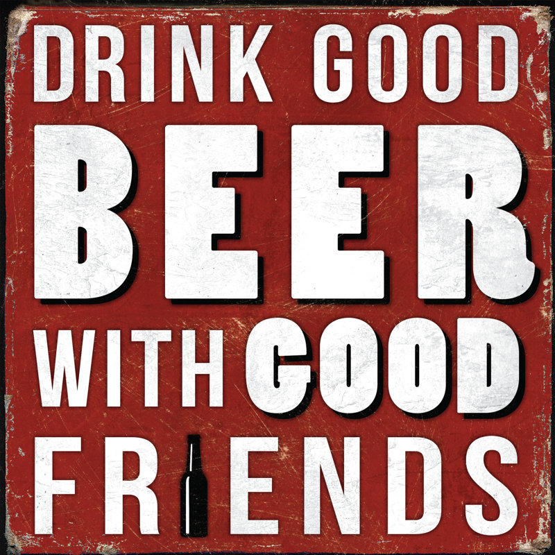 Drink Good Beer - Wrapped Canvas Print, 30cm H x 30cm W