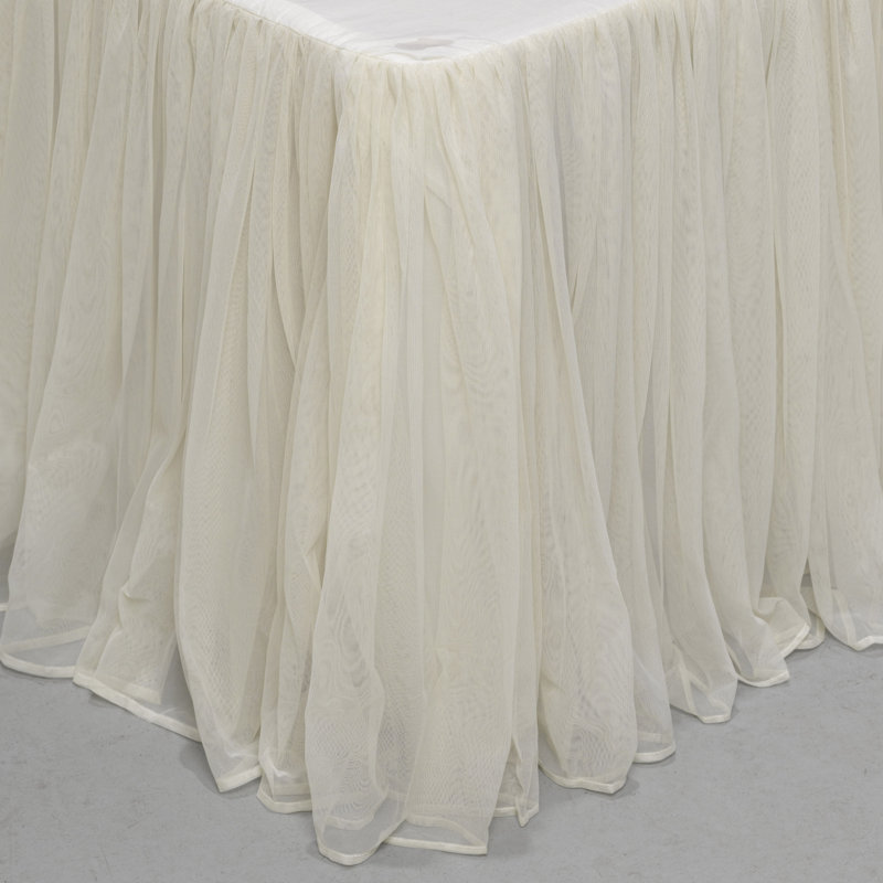 Ivory Twin Cotton Polyester Pleated Bed Skirt