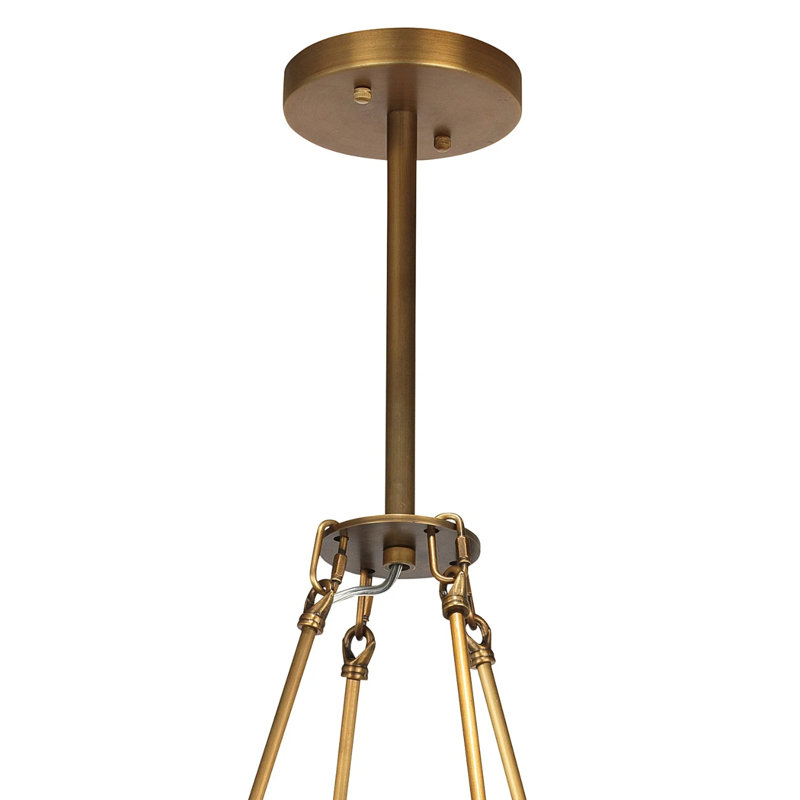 Antique Brass 8-Light Starburst Metal Chandelier