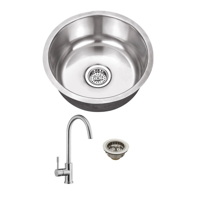 Évier de bar encastrable l 17 po x l 17 po avec robinet