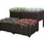 Lit de plantation surélevé brun avec pieds et jardin, boîte à fleurs en plastique 4 pièces pour herbes, légumes, fleurs, herbes et lueur